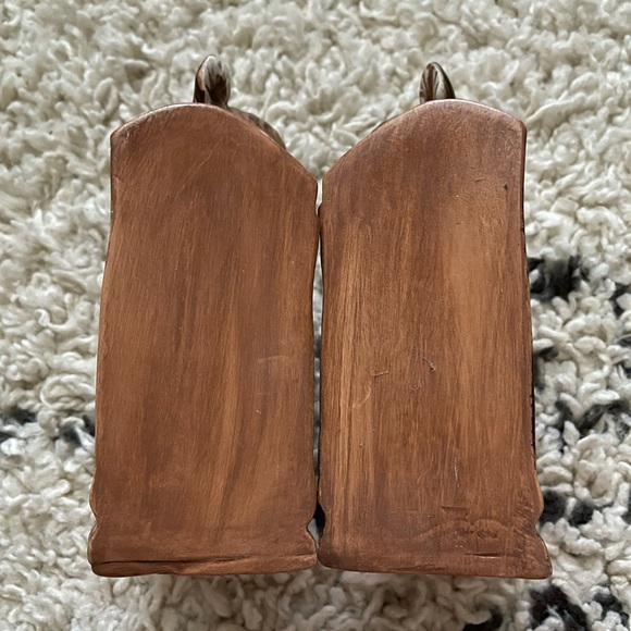 SOLD Vintage Owl Brown Bookends - Picture 6 of 6